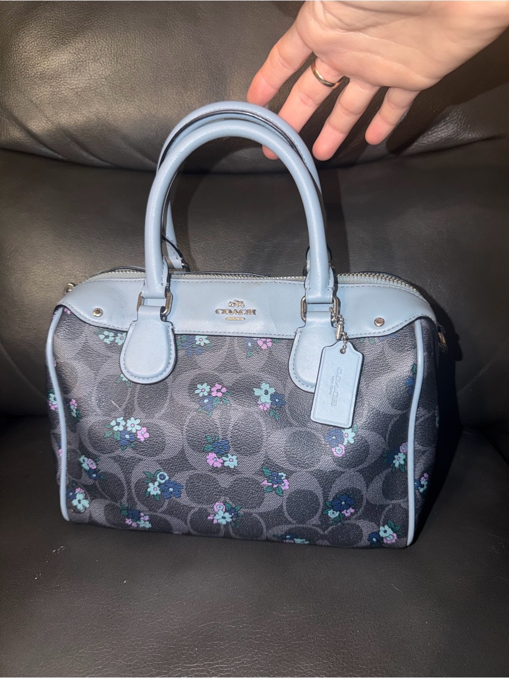 Coach Mini Rowan Satchel In Signature Canvas With Vintage Mini Floral Print